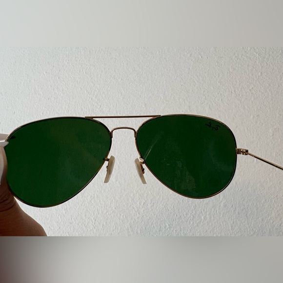 Ray-Ban Gold Frame Sunglasses with Dark Lenses main image 4